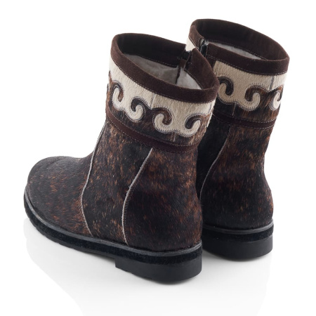 Мужские полусапоги из камуса лошади "Орнамент"